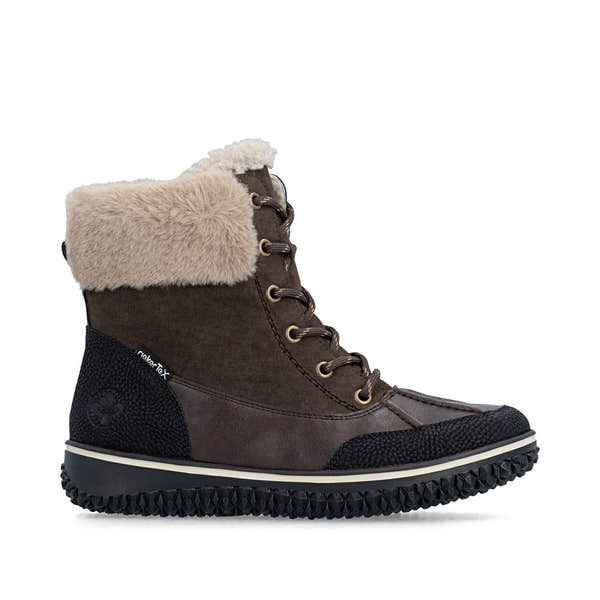 Rieker Z4203-25 women's multi water resistant zip & lace ankle boots, opposite side view.