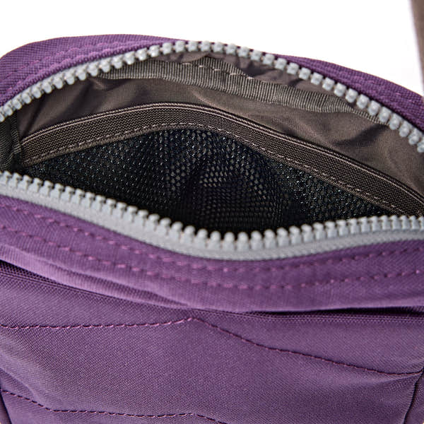 Roka Bond Deep Grape Recycled Canvas Crossbody Bag, first interior view.