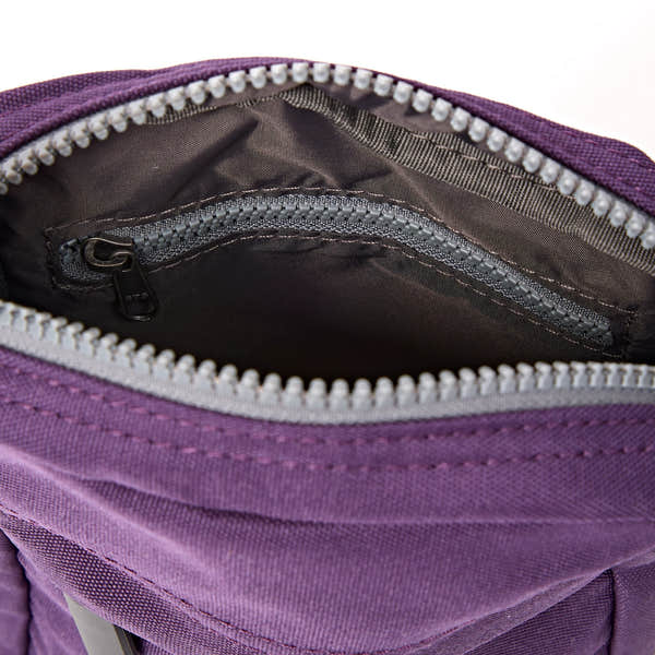 Roka Bond Deep Grape Recycled Canvas Crossbody Bag, second interior view.