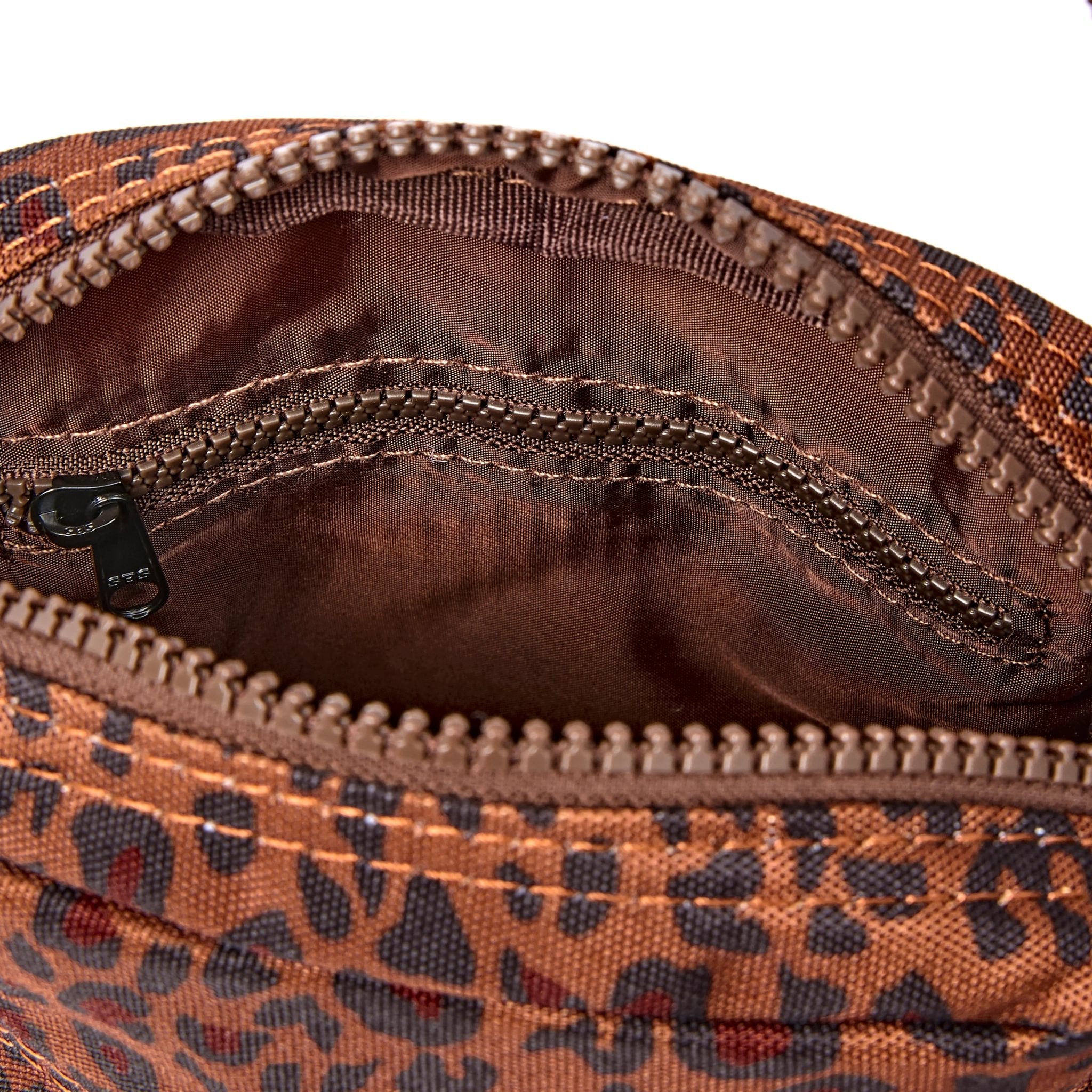 Roka Bond Mini Leopard Recycled Canvas Crossbody Bag, first interior view.