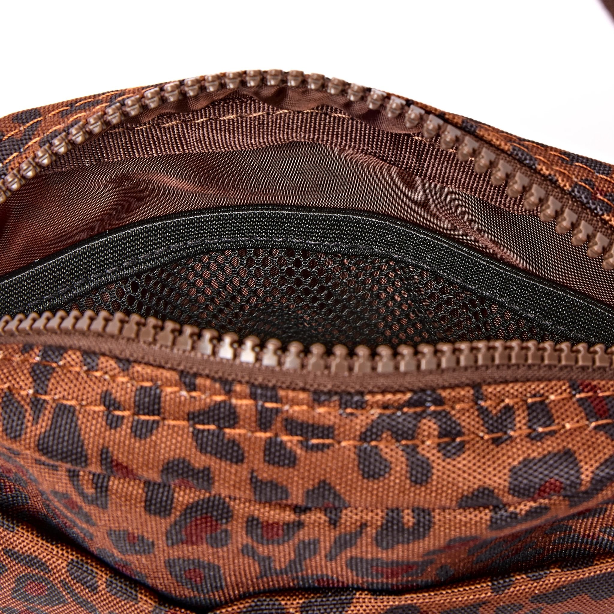 Roka Bond Mini Leopard Recycled Canvas Crossbody Bag, second interior view.