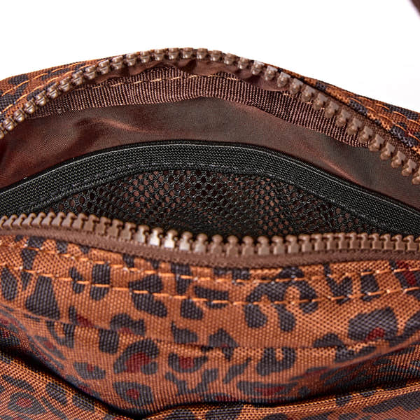 Roka Bond Mini Leopard Recycled Canvas Crossbody Bag, second interior view.