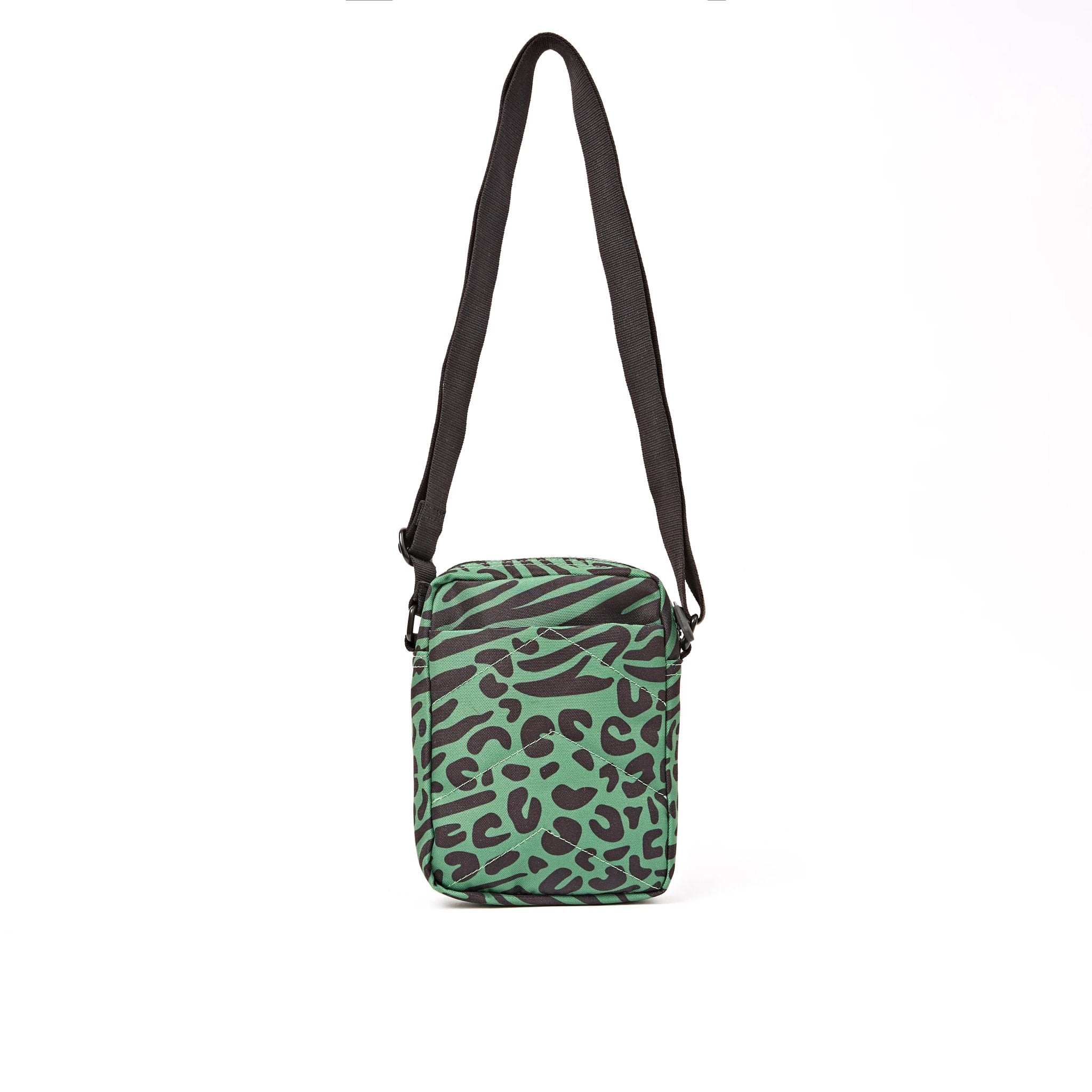 Roka Bond Mixed Animal Artichoke Recycled Canvas Crossbody Bag, back view.