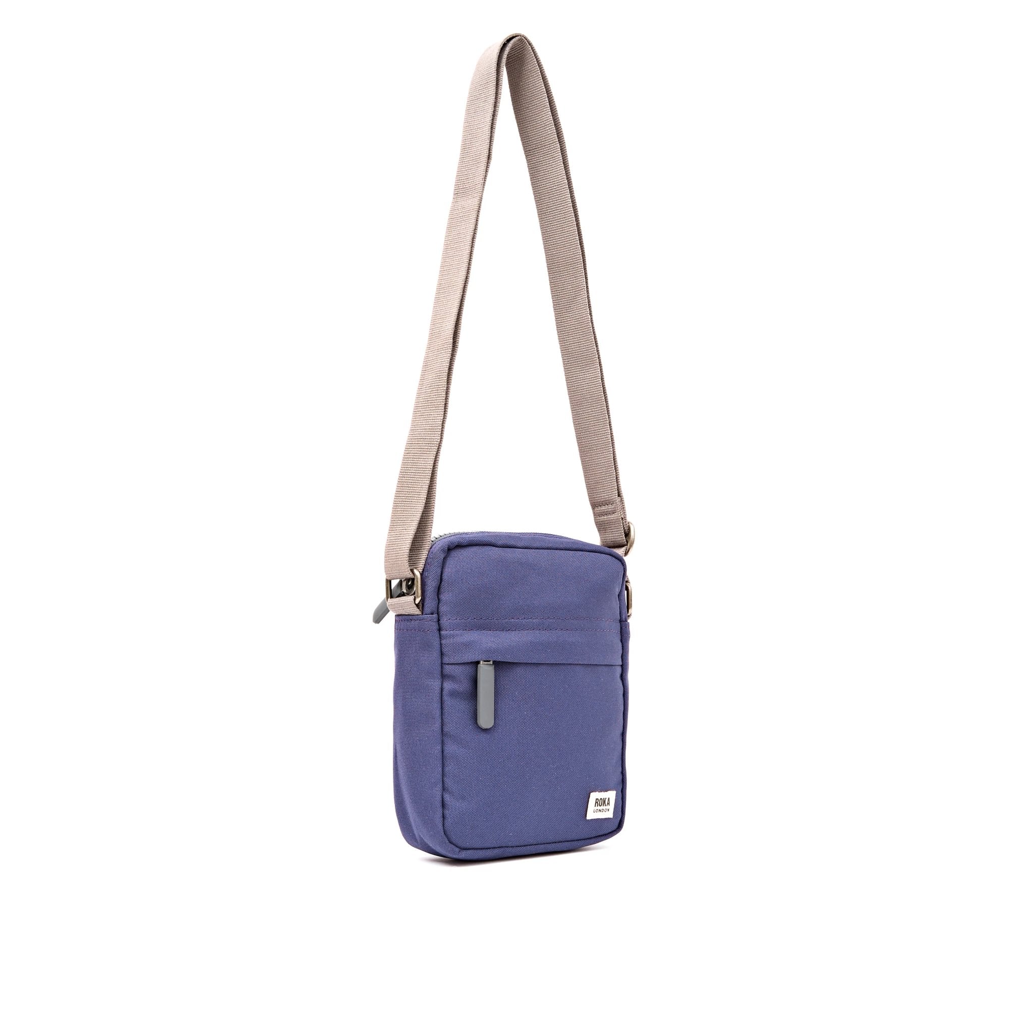 Roka Bond Oceana Recycled Canvas Crossbody Bag, side view.