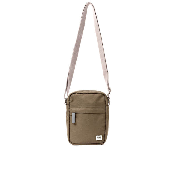 Roka Bond Sea Spray Recycled Canvas Crossbody Bag, front view.