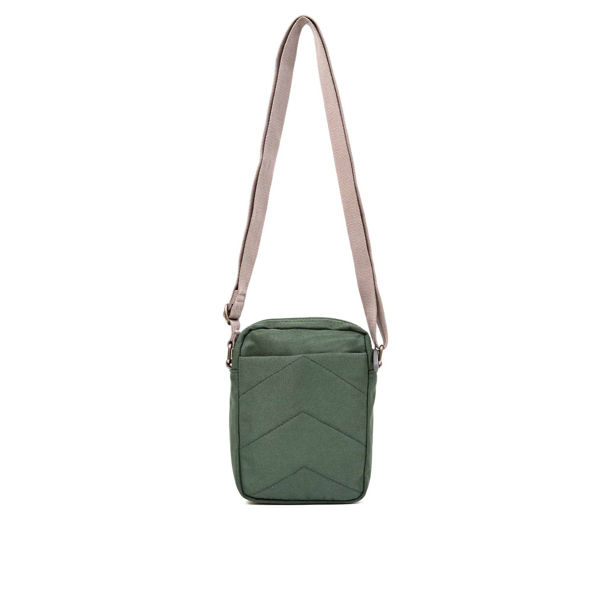 Roka Bond Thunderstorm Recycled Canvas Crossbody Bag, back view.