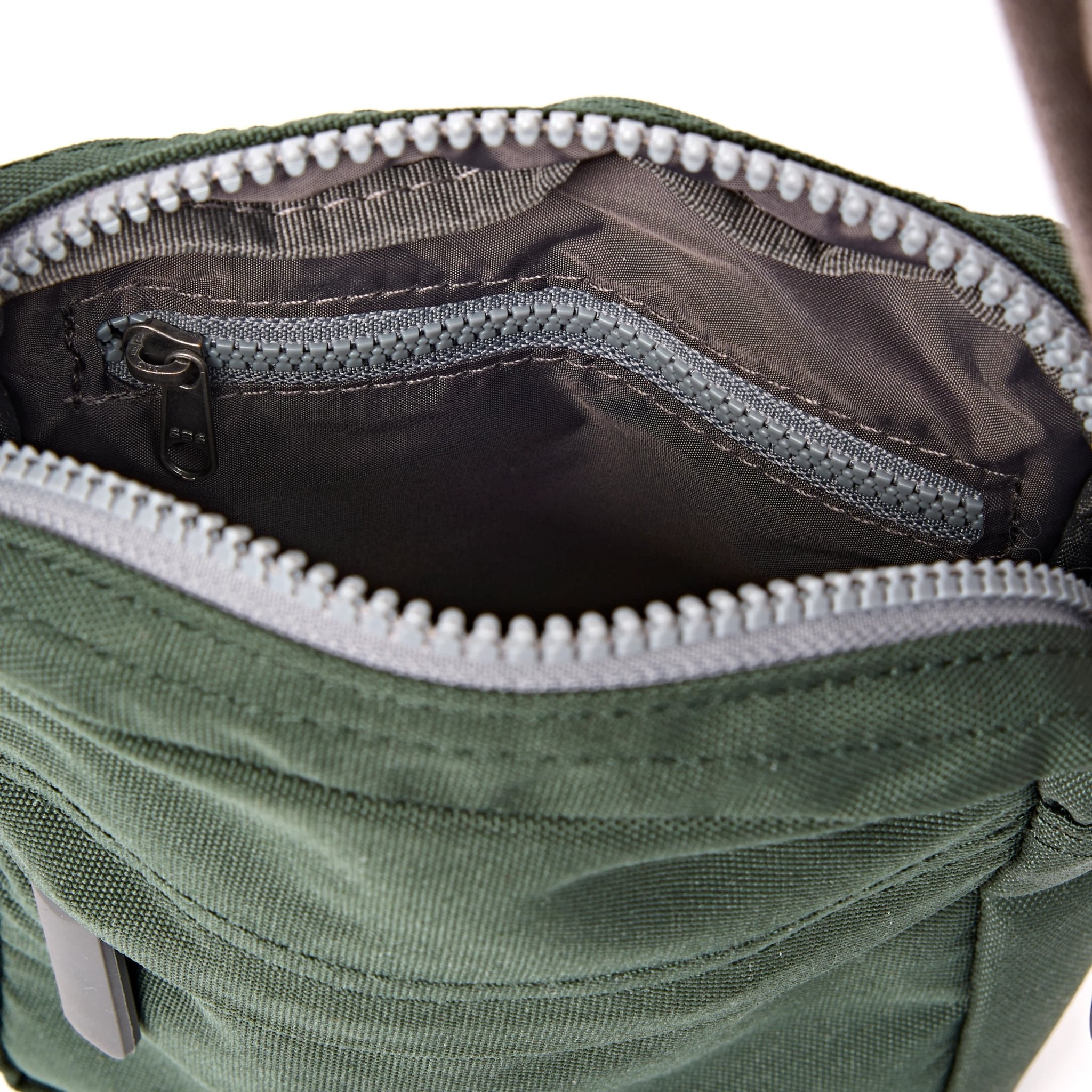 Roka Bond Thunderstorm Recycled Canvas Crossbody Bag, first interior view.