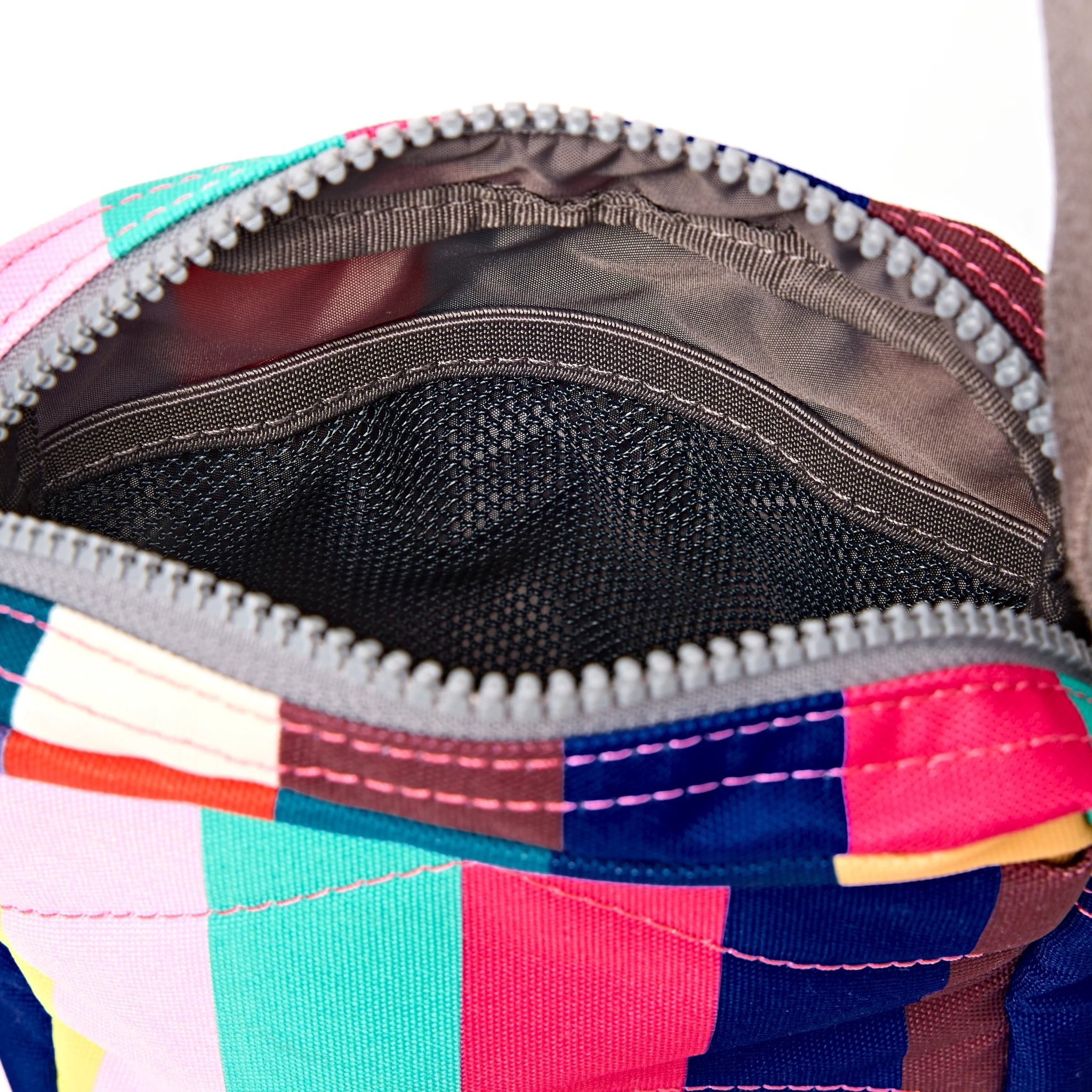 Roka Bond Wide Multi Stripe Recycled Canvas Crossbody Bag, first interior view.
