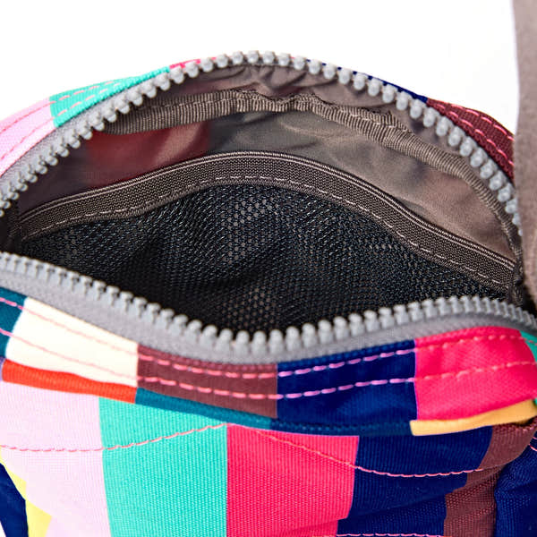 Roka Bond Wide Multi Stripe Recycled Canvas Crossbody Bag, first interior view.
