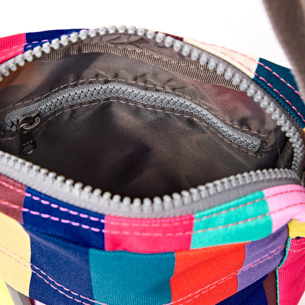 Roka Bond Wide Multi Stripe Recycled Canvas Crossbody Bag, second interior view.