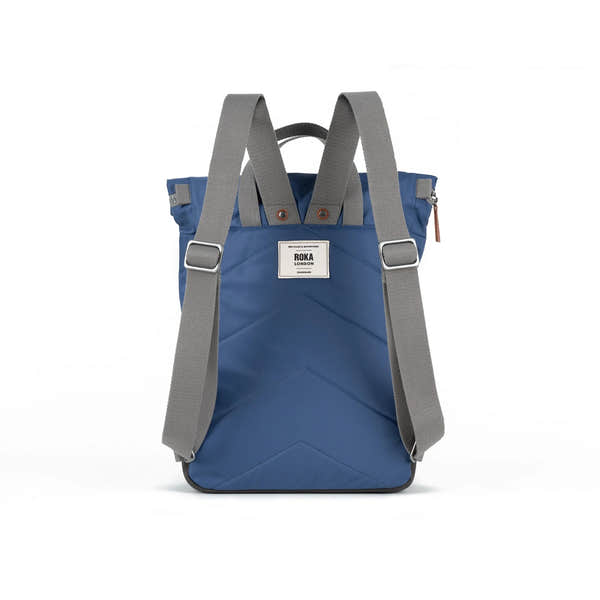 Roka Canfield B Recycled Nylon Burnt Blue, back view.