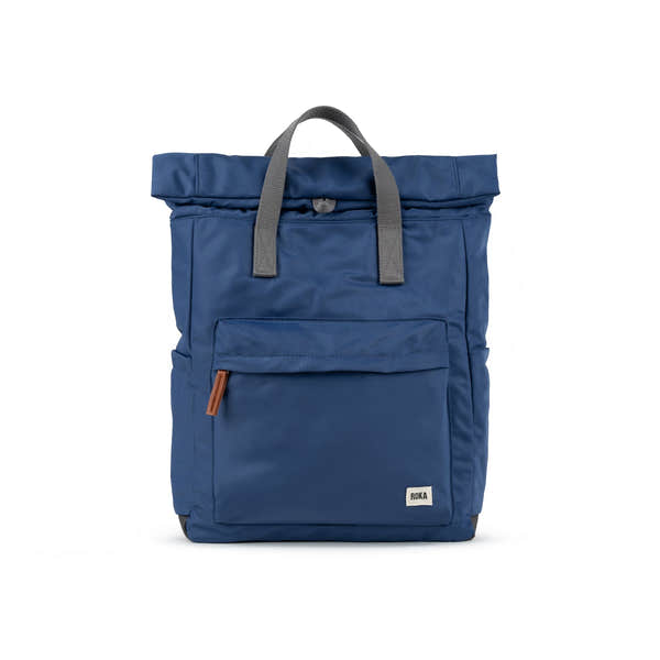Roka Canfield B Recycled Nylon Burnt Blue, front view.