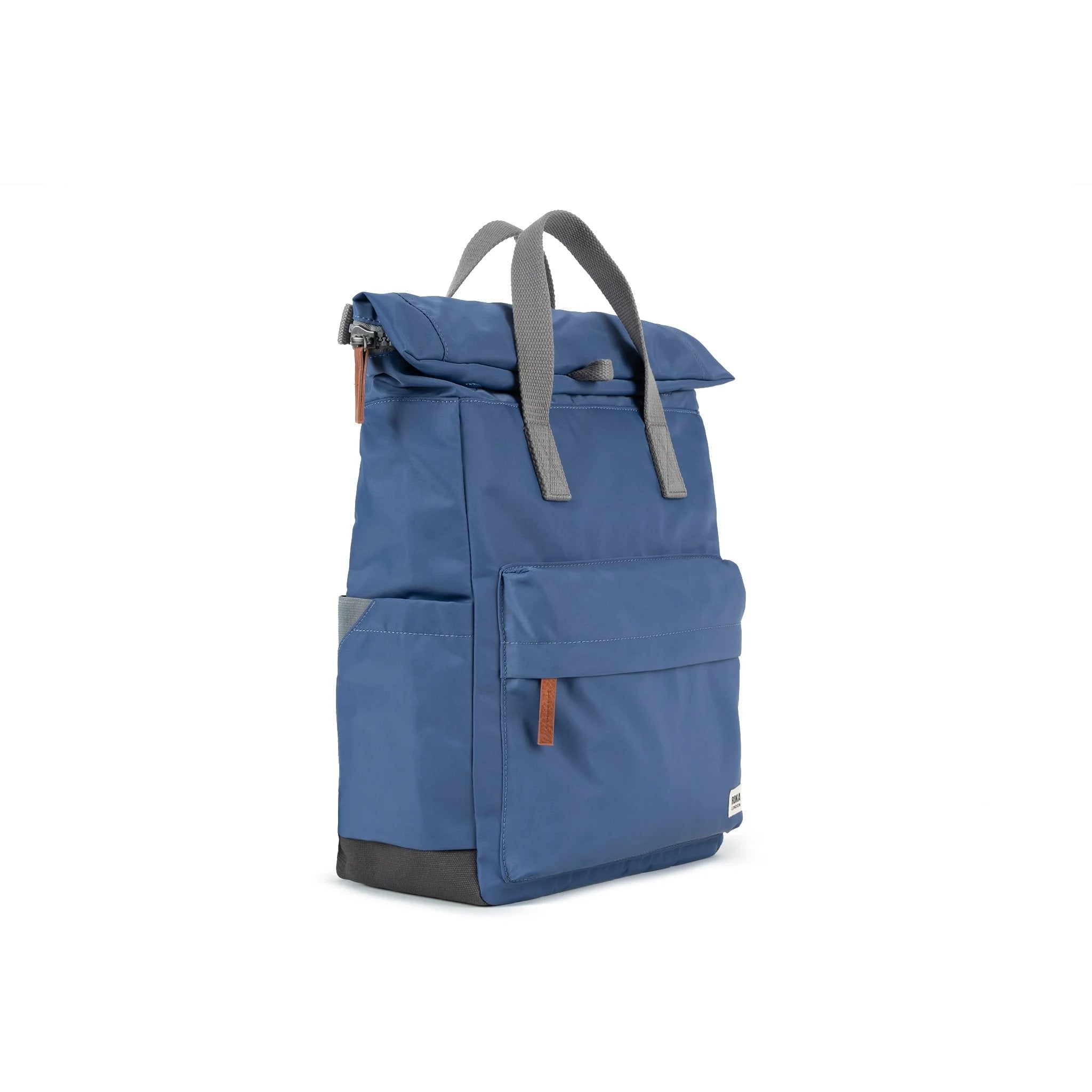 Roka Canfield B Recycled Nylon Burnt Blue, side view.