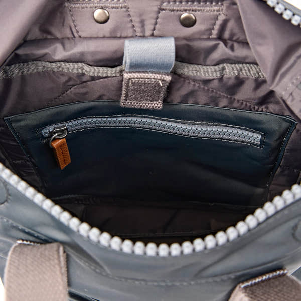 Roka Canfield Small Beluga Recycled Nylon Backpack, first interior view.