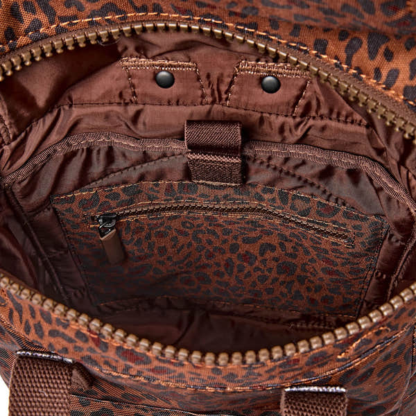 Roka Canfield Small Mini Leopard Recycled Canvas Backpack, first interior view.