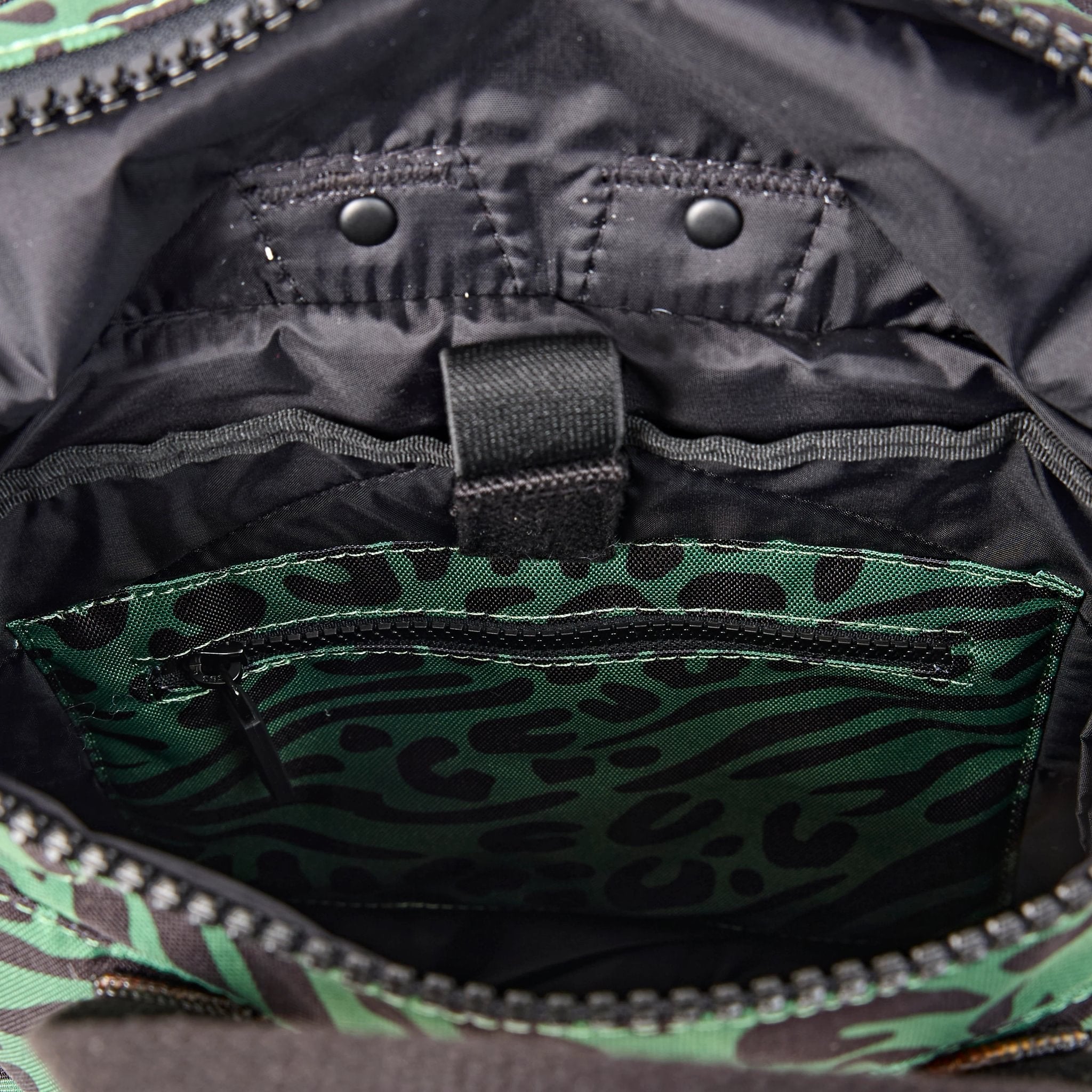 Roka Canfield Small Mixed Animal Artichoke Recycled Canvas Backpack, first interior view.