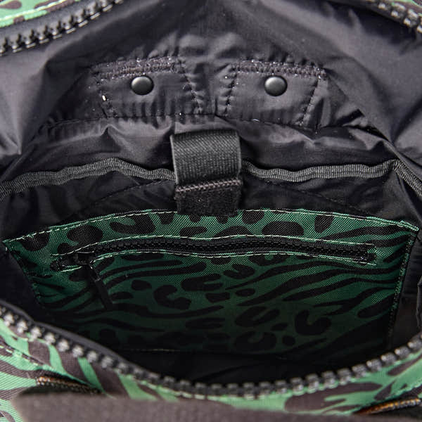 Roka Canfield Small Mixed Animal Artichoke Recycled Canvas Backpack, first interior view.