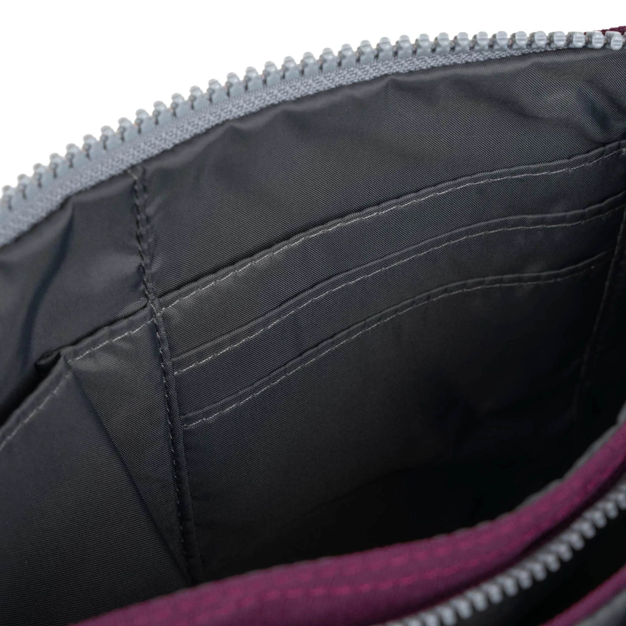 Roka Carnaby Crossbody XL Cherry Lacquer Recycled Canvas Extra Large, product card detail.