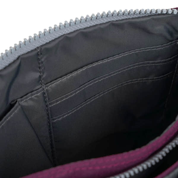 Roka Carnaby Crossbody XL Cherry Lacquer Recycled Canvas Extra Large, product card detail.