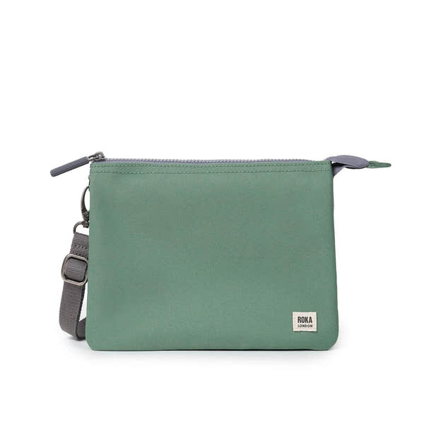 Roka Carnaby Crossbody XL Frost Recycled Canvas Extra Large, front view.