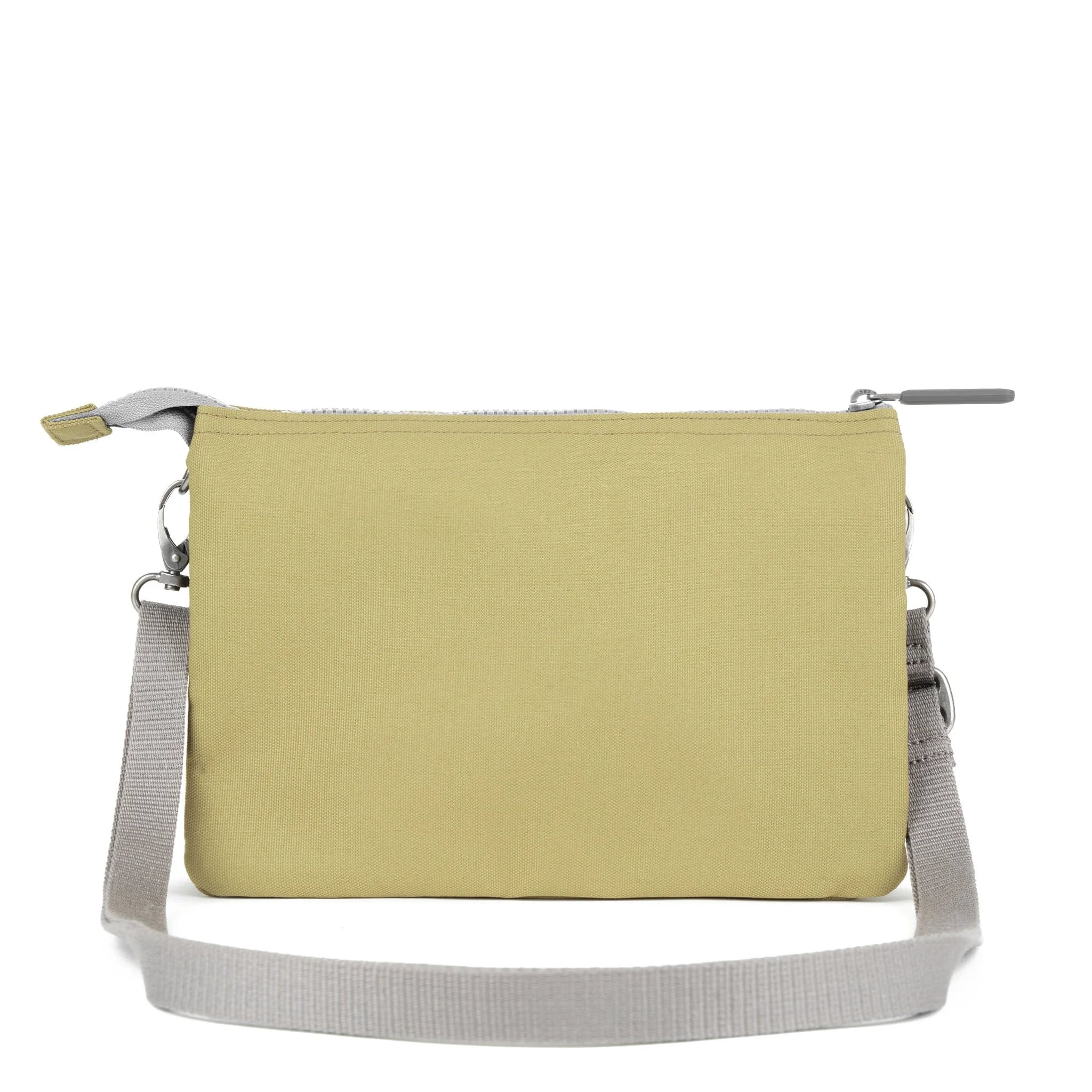 Roka Carnaby Crossbody XL Khaki Recycled Canvas, back view.