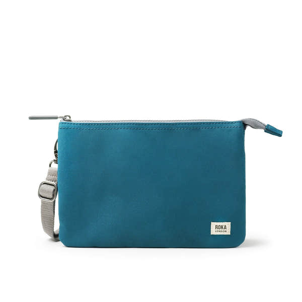 Roka Carnaby Crossbody XL Marine Recycled Canvas, front view.