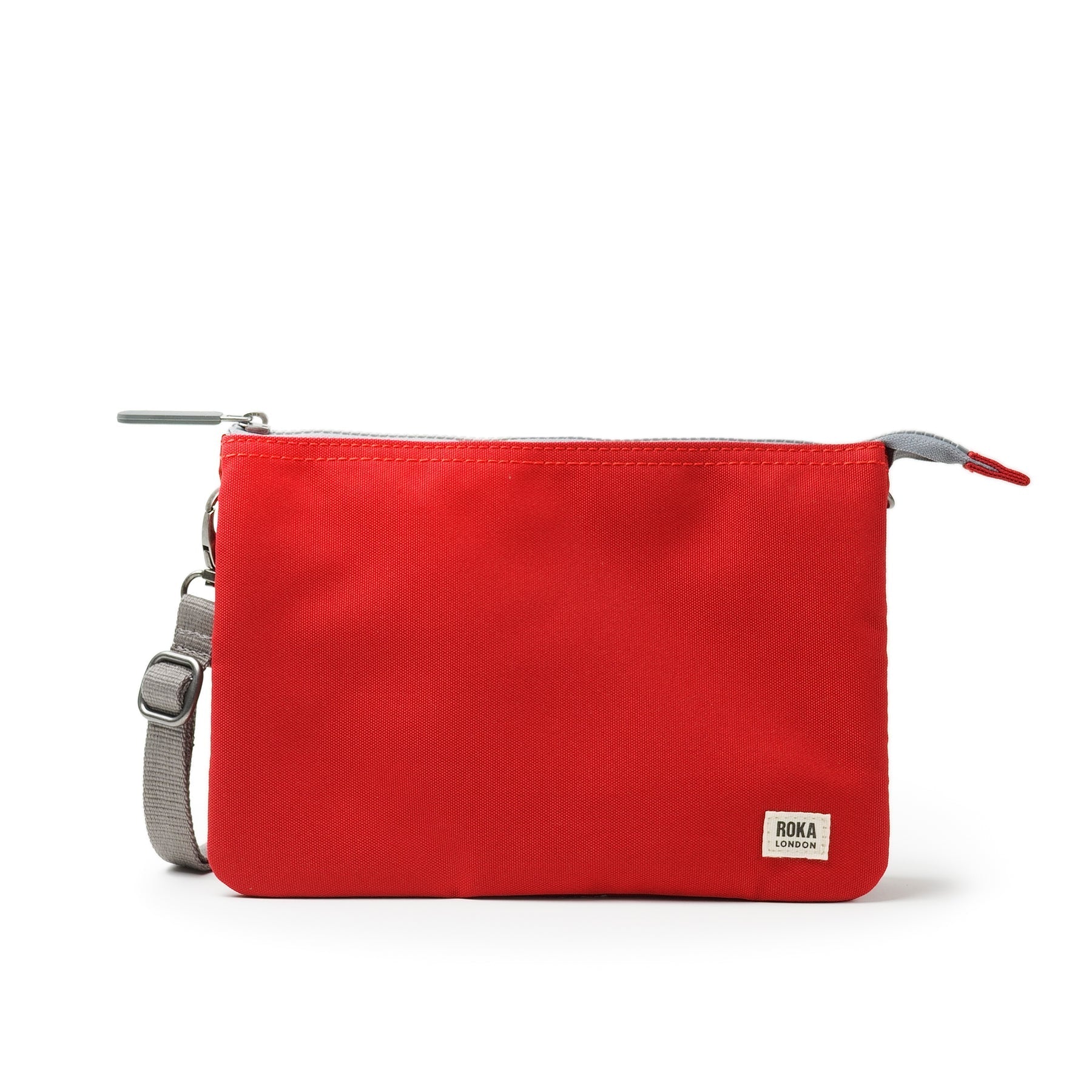 Roka Carnaby Crossbody XL Mars Red Recycled Canvas, front view.
