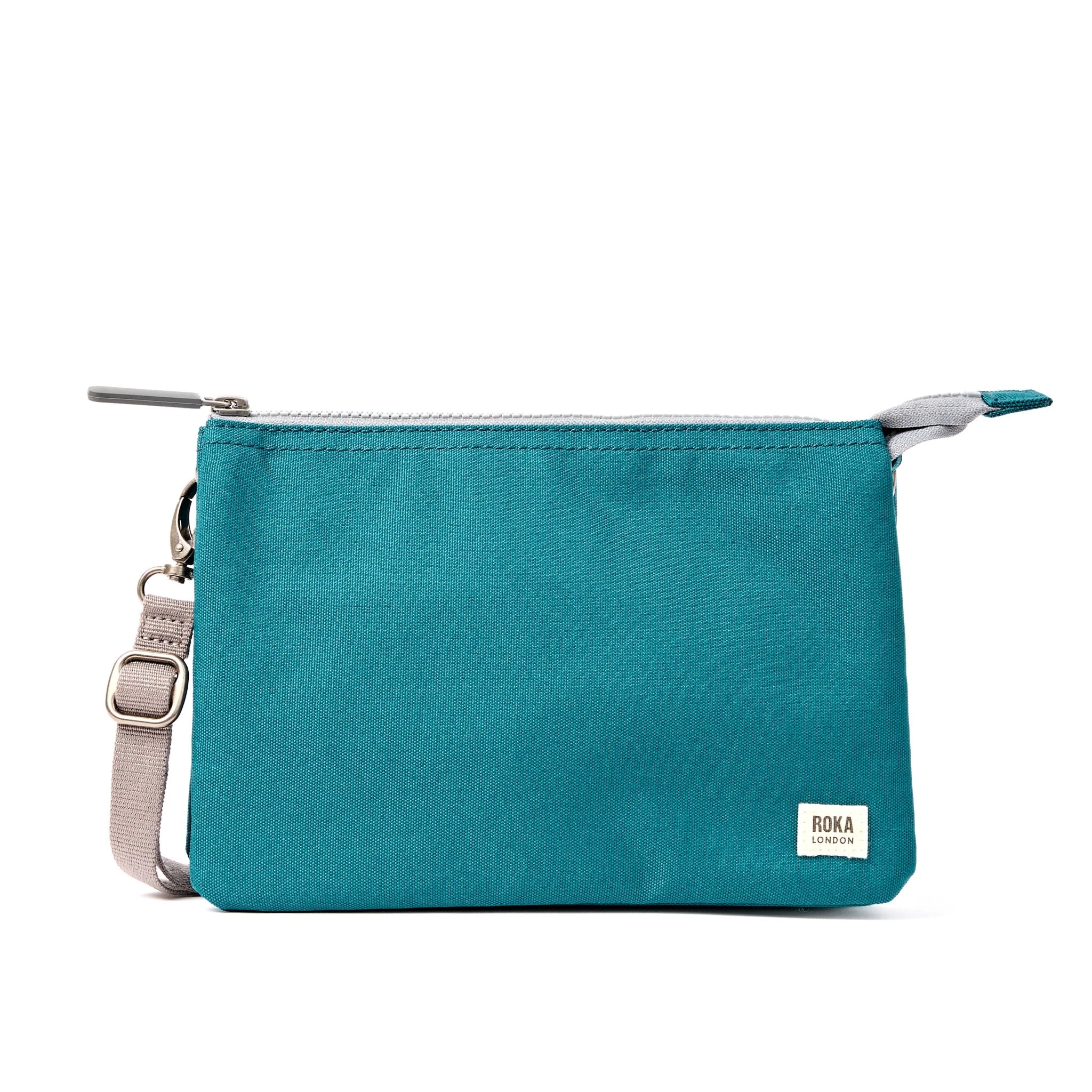 Roka Carnaby XL Deep Teal Recycled Canvas Crossbody Bag