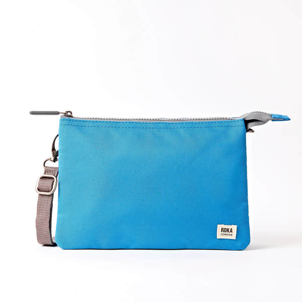 Roka Carnaby XL Malibu Blue Recycled Canvas Crossbody Bag