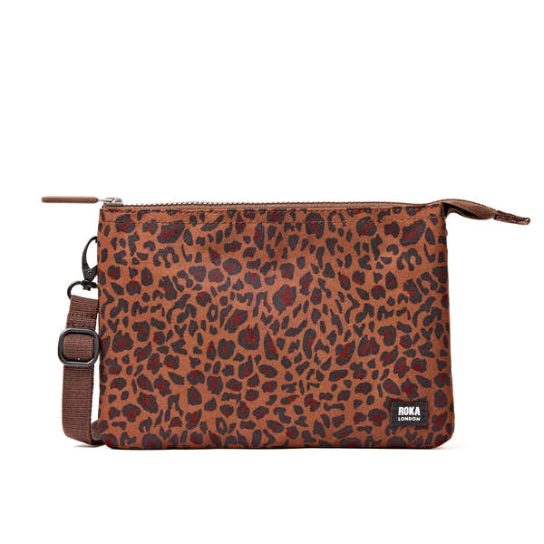 Roka Carnaby XL Mini Leopard Recycled Canvas Crossbody Bag