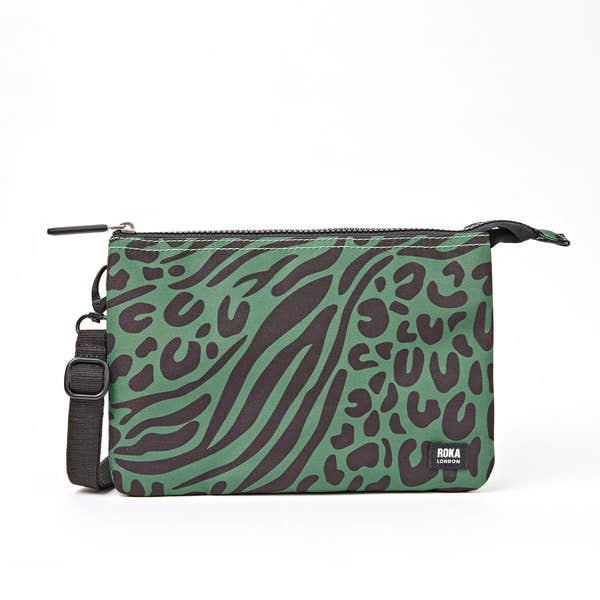 Roka Carnaby XL Mixed Animal Artichoke Recycled Canvas Crossbody Bag