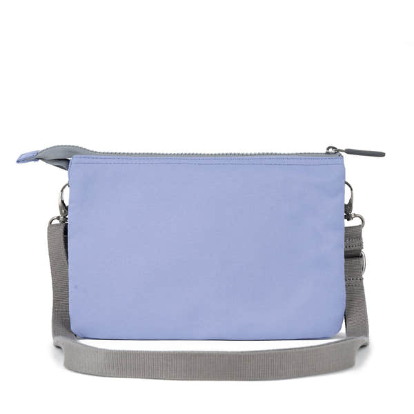 Roka Carnaby XL Thistle Recycled Canvas Crossbody Bag, back view.