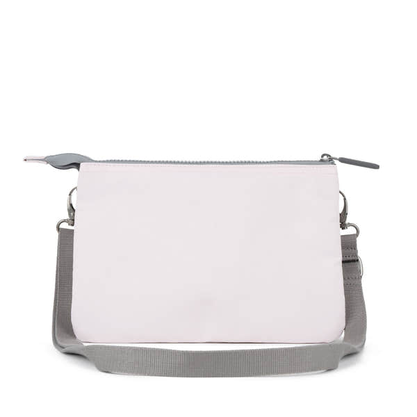 Roka Carnaby XL Transcendent Pink Recycled Canvas Crossbody Bag, back view.