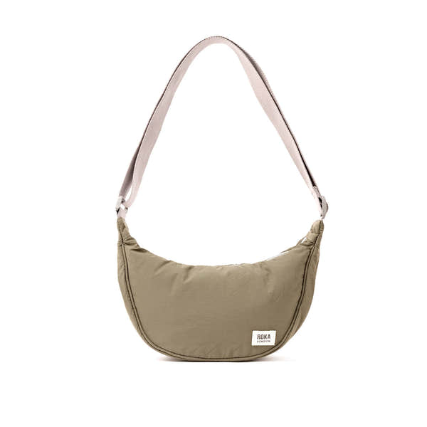 Roka Farringdon Basil Recycled Taslon Half Moon Bag