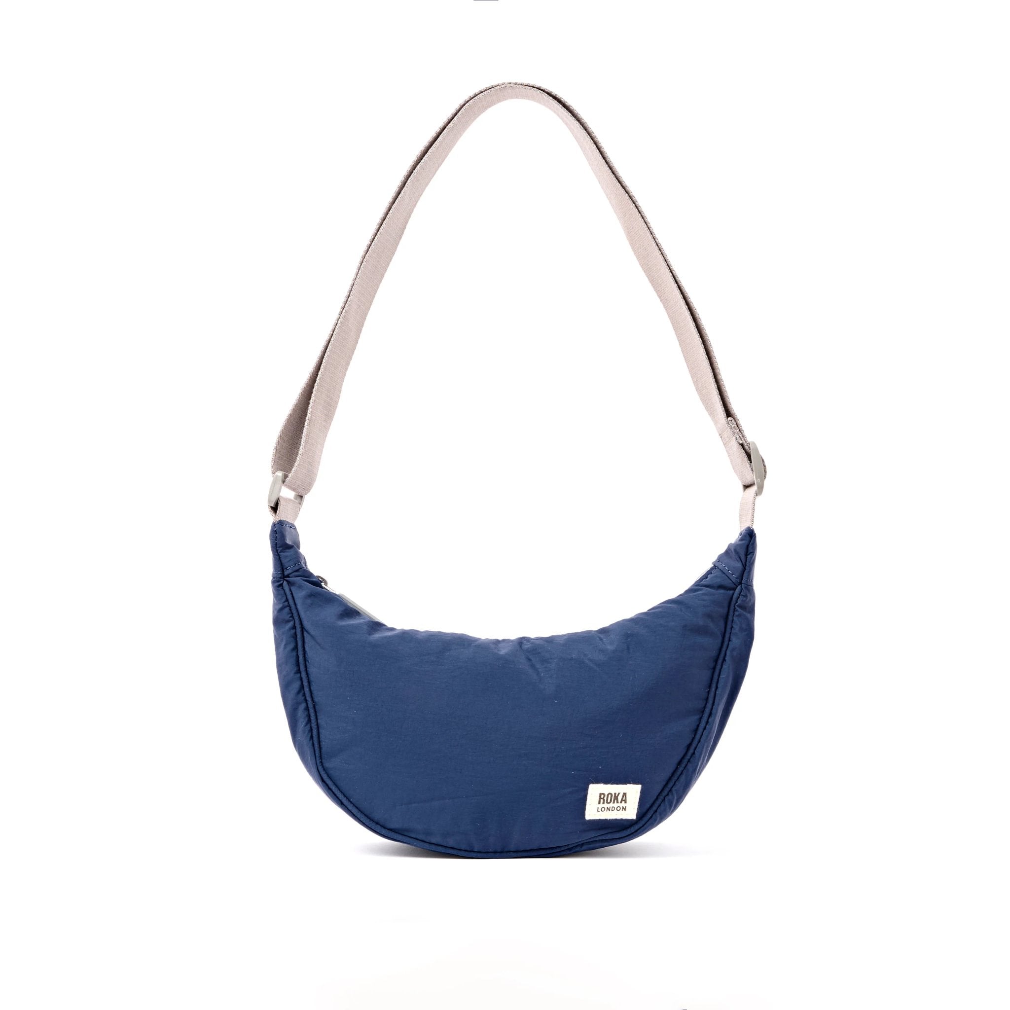 Roka Farringdon Deep Cobalt Recycled Taslon Half Moon Bag