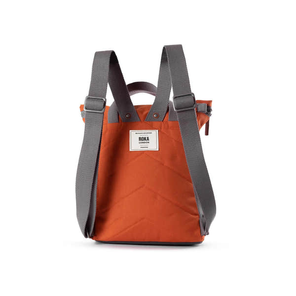 Roka Finchley A Atomic Orange Recycled Canvas, back view.