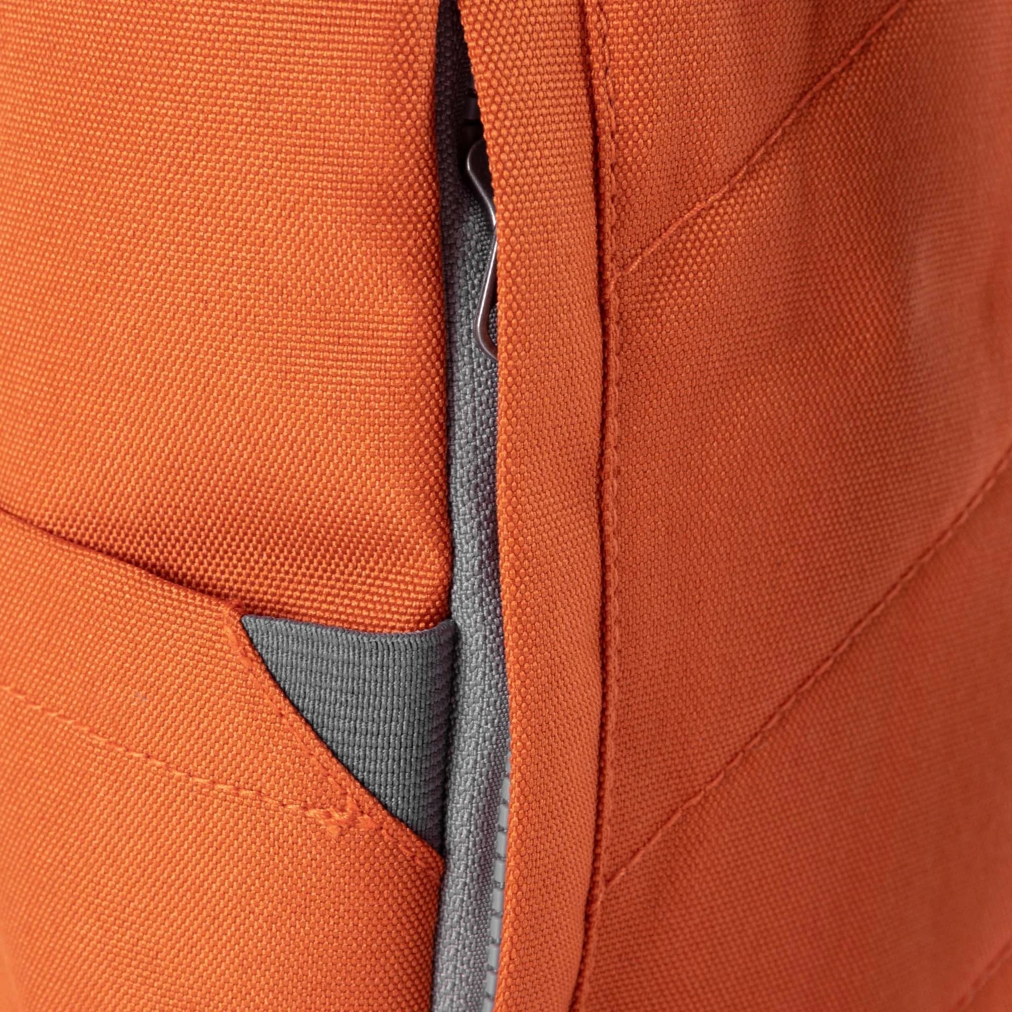 Roka Finchley A Atomic Orange Recycled Canvas, hardware detail.