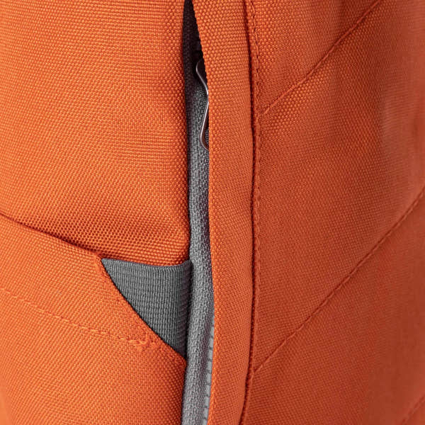 Roka Finchley A Atomic Orange Recycled Canvas, hardware detail.