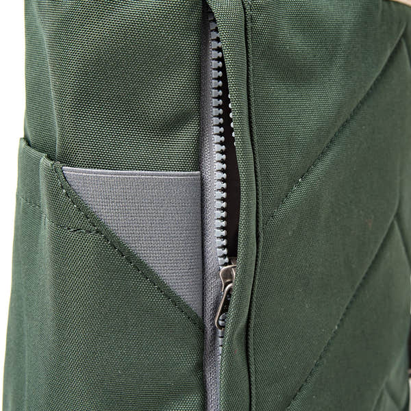 Roka Finchley Medium Thunderstorm Recycled Canvas Backpack, hardware detail.