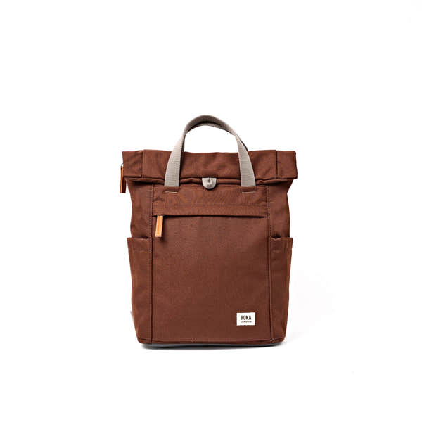 Roka Finchley Small Chocolate Recycled Canvas Backpack