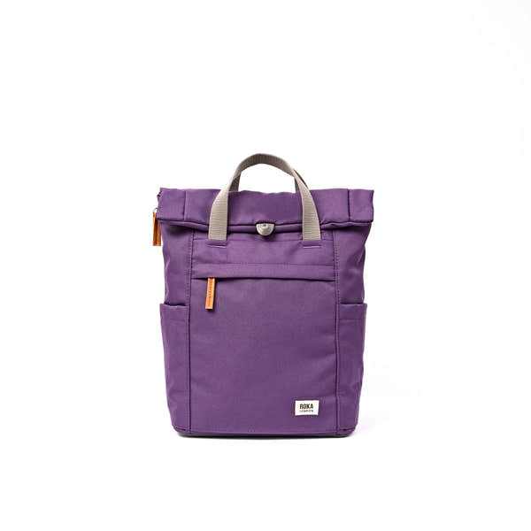 Roka Finchley Small Deep Grape Recycled Canvas Backpack