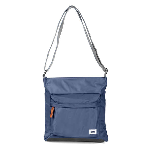 Roka Kennington B Crossbody Recycled Nylon Airforce, front view.