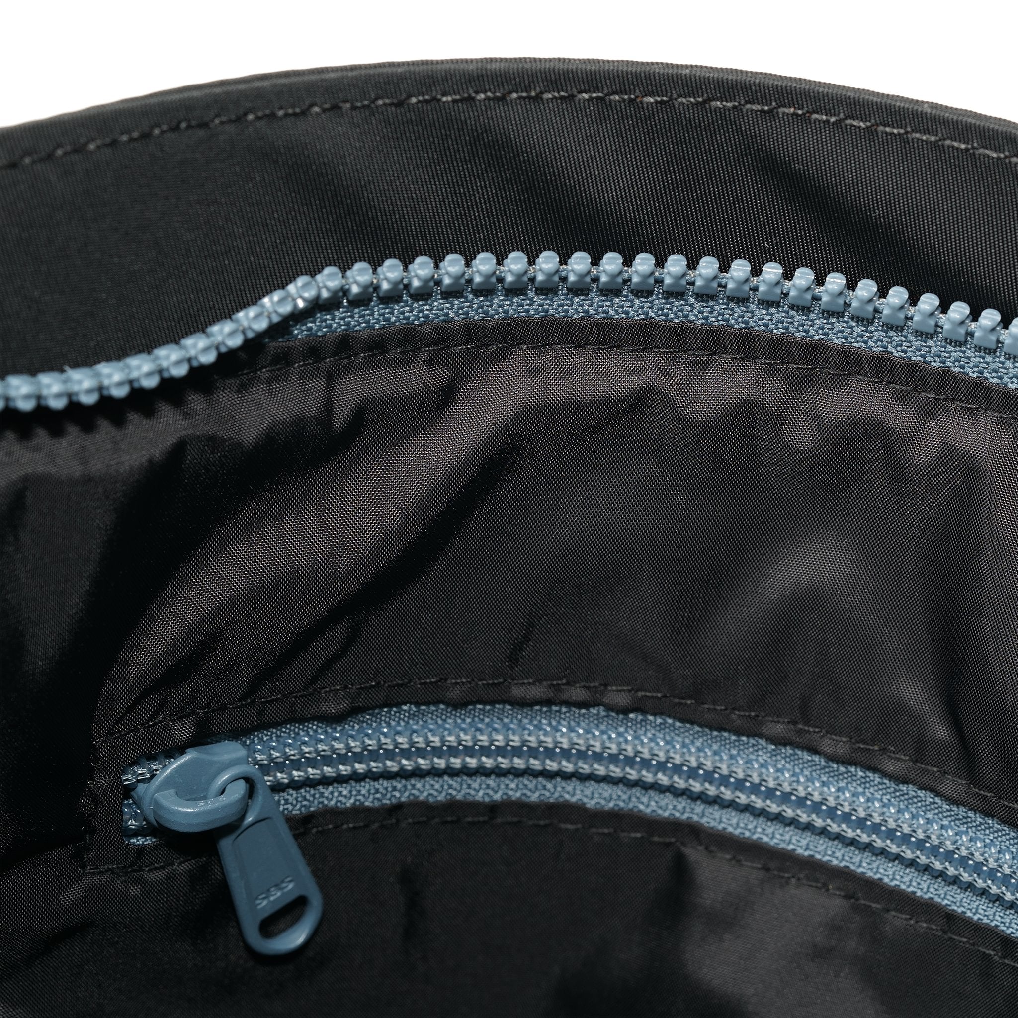 Roka Kennington B Crossbody Recycled Nylon Airforce, side view.
