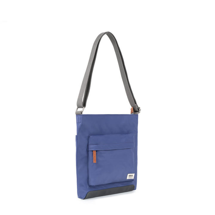 Roka Kennington B Crossbody Recycled Nylon Indigo, front view.