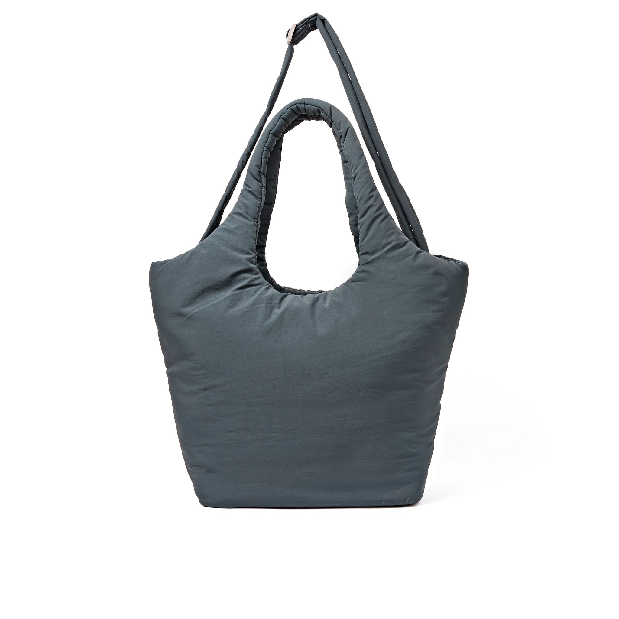 Roka Oxford Raven Recycled Taslon Shoulder Bag, back view.