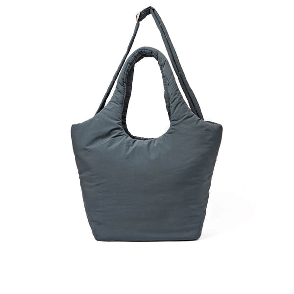 Roka Oxford Raven Recycled Taslon Shoulder Bag, back view.