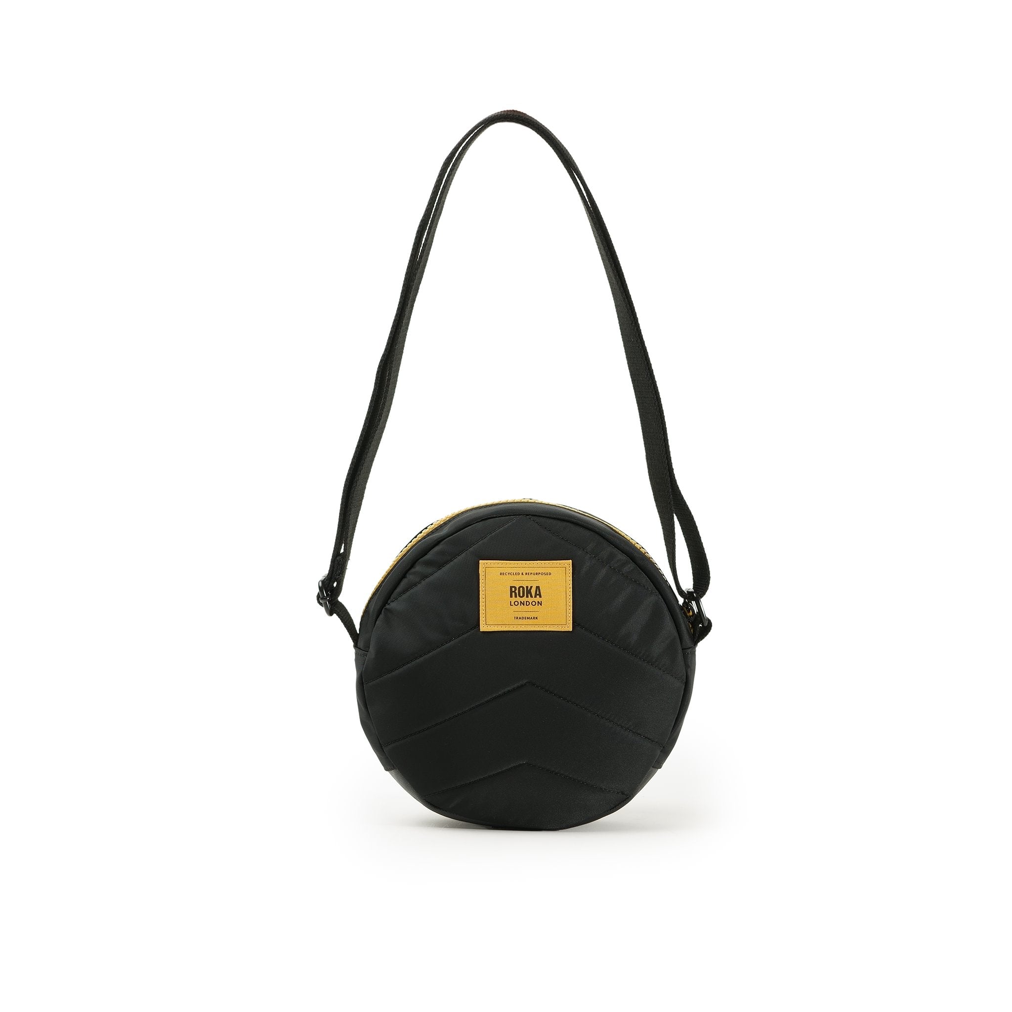 Roka Paddington Corn Recycled Nylon Crossbody Bag, back view.