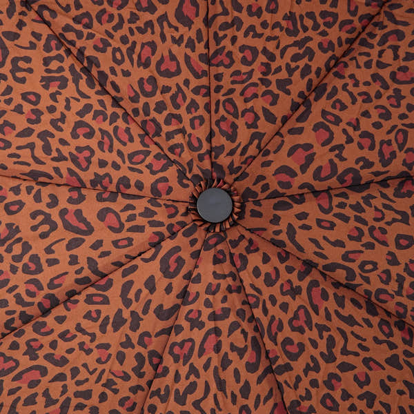 Roka Waterloo Mini Leopard Pongee Umbrella, product detail.