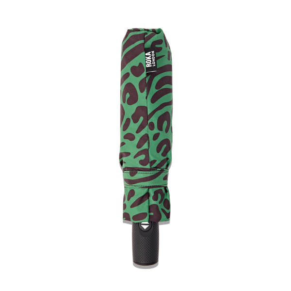 Roka Waterloo Mixed Animal Artichoke Pongee Umbrella, protective cover view.