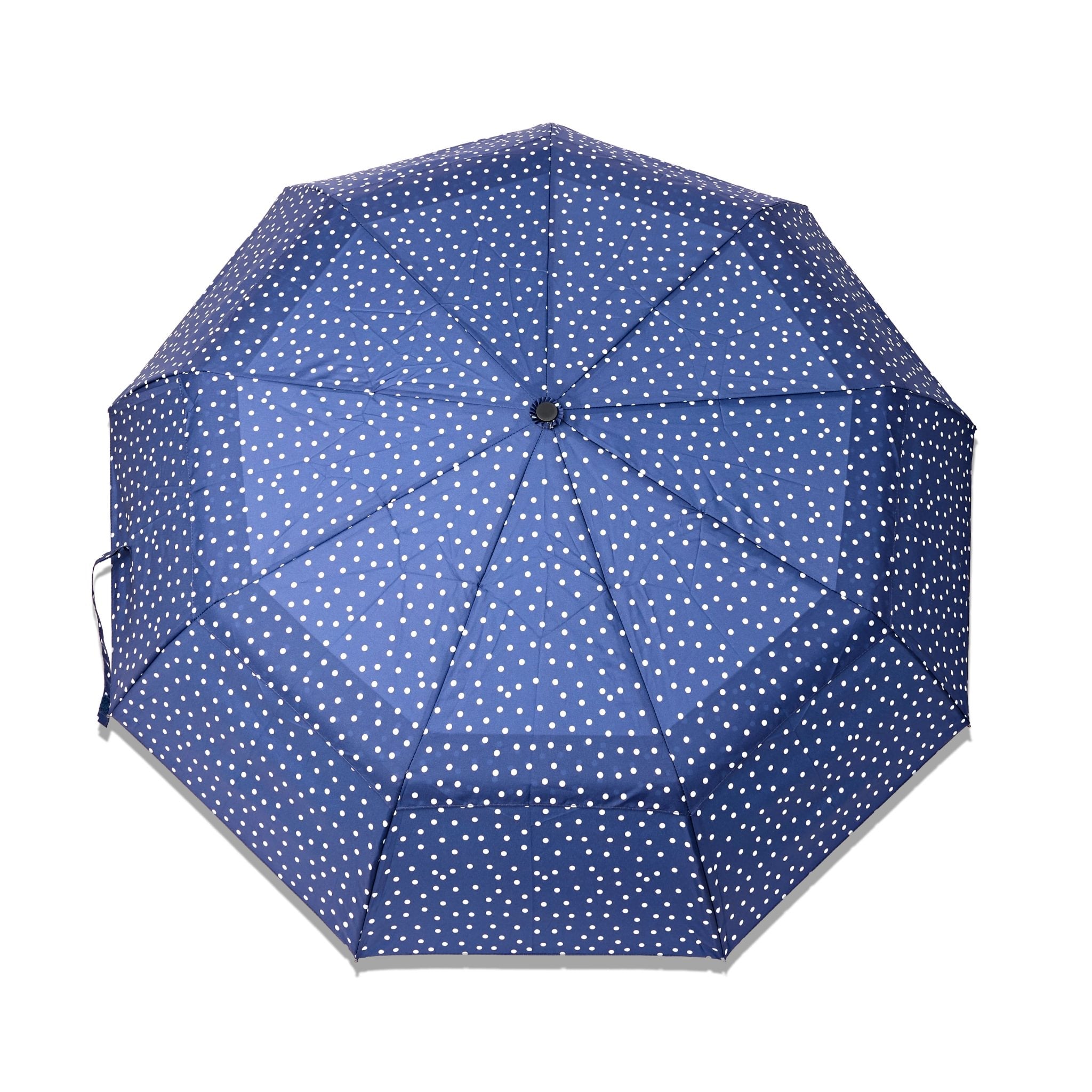 Roka Waterloo Navy Polka Dot Pongee Umbrella